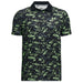 Under Armour Junior Performance Printed Polo Shirt Black Key Lime Front