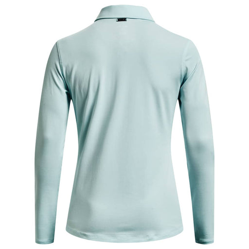 Under Armour Ladies Zinger Microstripe Long Sleeve Polo Shirt Fuse Teal White Back