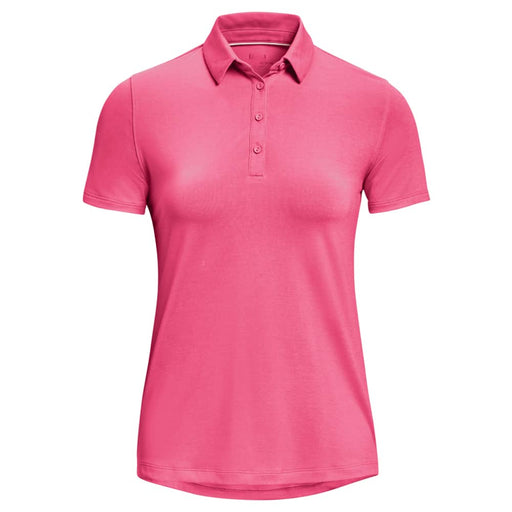 Under Armour Ladies Zinger Short Sleeve Polo Shirt Pink Punk Front